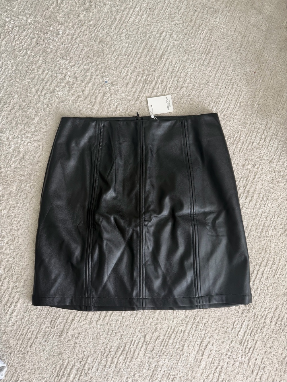 Mango Black Faux Leather Mini Skirt